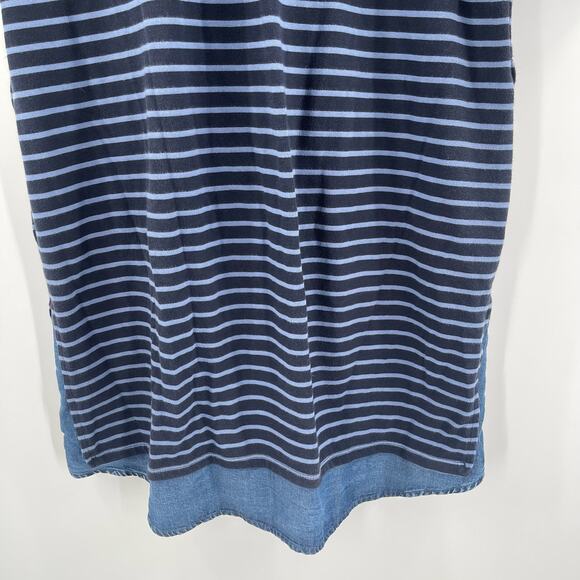 J.JILL Dress Size Small Denim Chambray Blue Jean Shift Shirttail Cotton Tencel - Picture 11 of 13